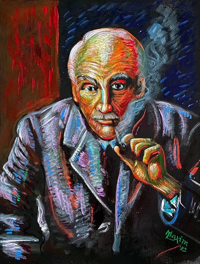 "Carl Jung", acrylic on canvas, by Bishop Maxim, 2022