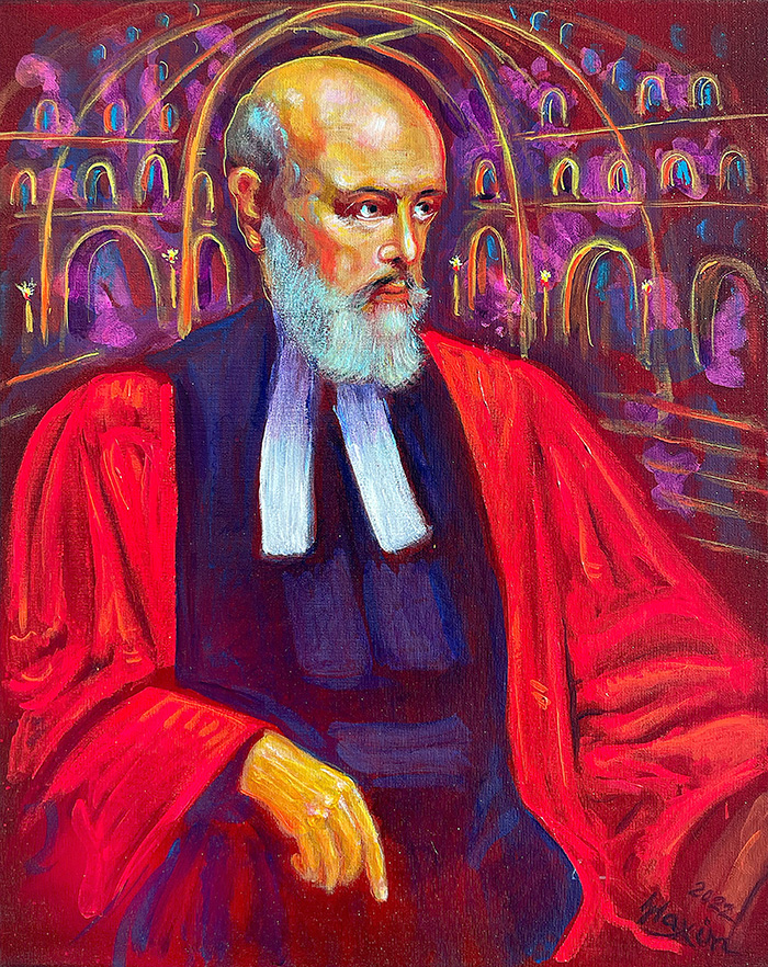 "Canon Edward West", acrylic on canvas, by Bishop Maxim, 2022