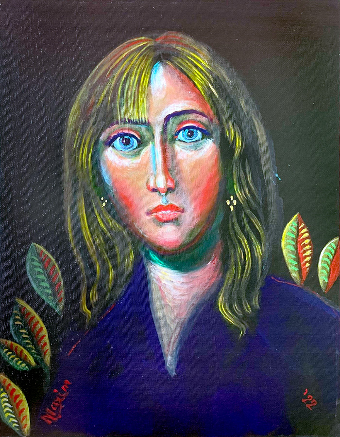 "Sonya Marmeladova", acrylic on canvas, by Bishop Maxim, 2022