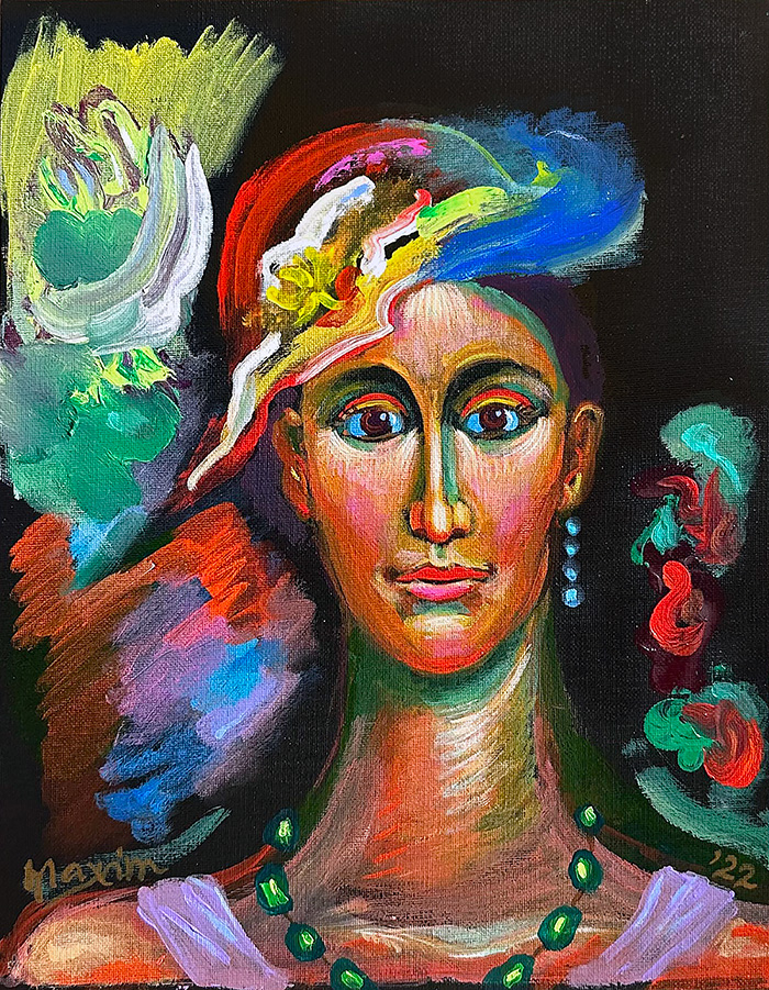 "Perennial Fayum Lady", acrylic on canvas, Bishop Maxim, 2022