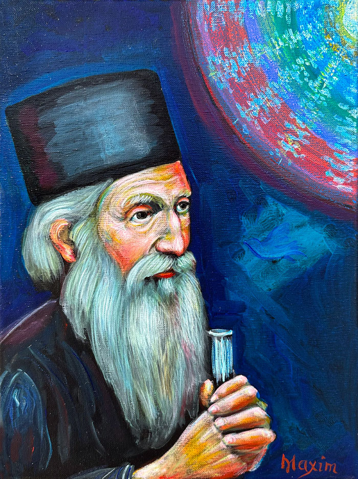 "Patriarch Pavle", acrylic on canvas, Bishop Maxim, 2023