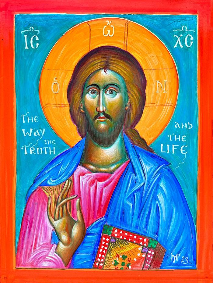 "Eternal Christ: The Way, Truth, and Life", acrylic on gesso board, Bishop Maxim, 2023