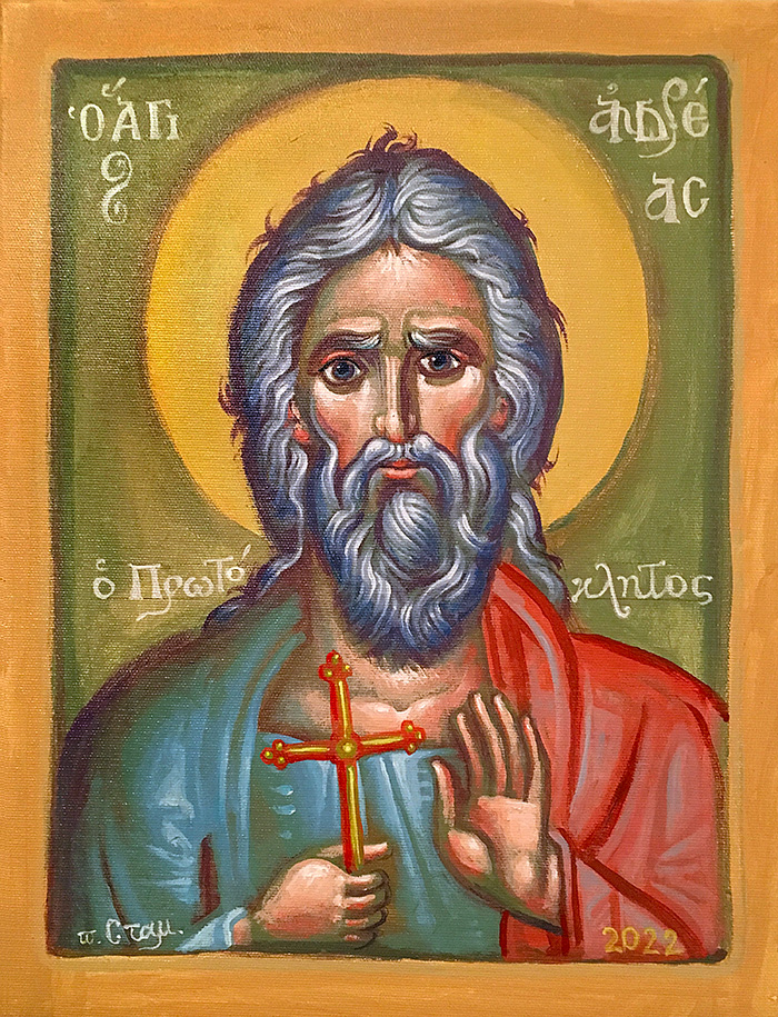 "St. Andrew the First-Called", acrylic on canvas, Stamatis Skliris, 2022