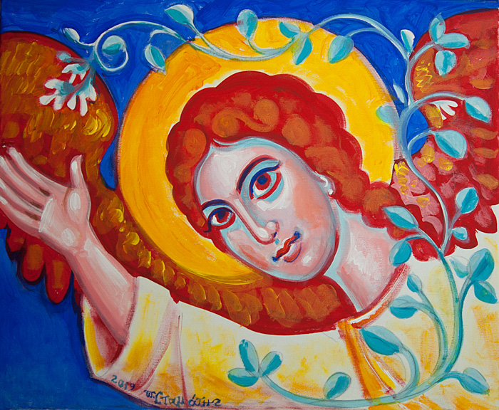 Angel of Victory, acrylic on canvas, Stamatis Skliris, 019