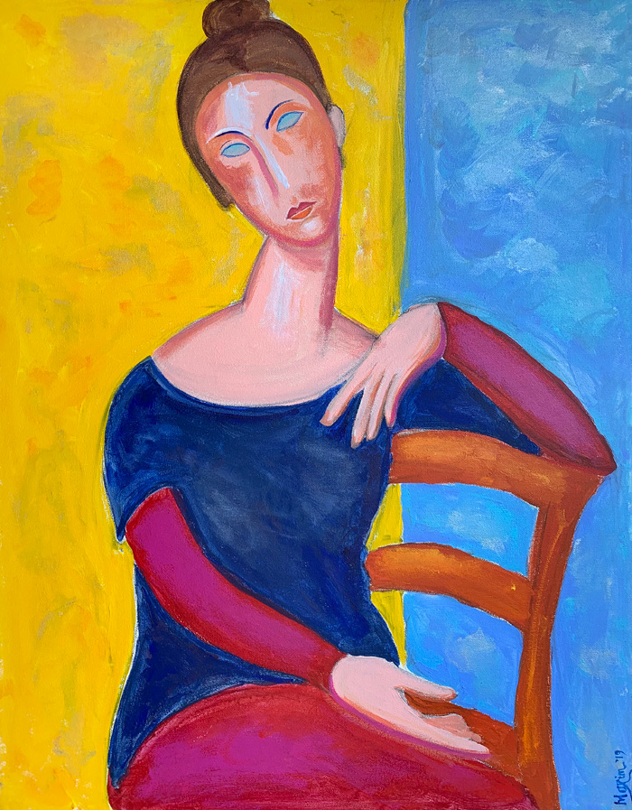 "Mirjana", acrylic on board, by bishop Maxim, 2019