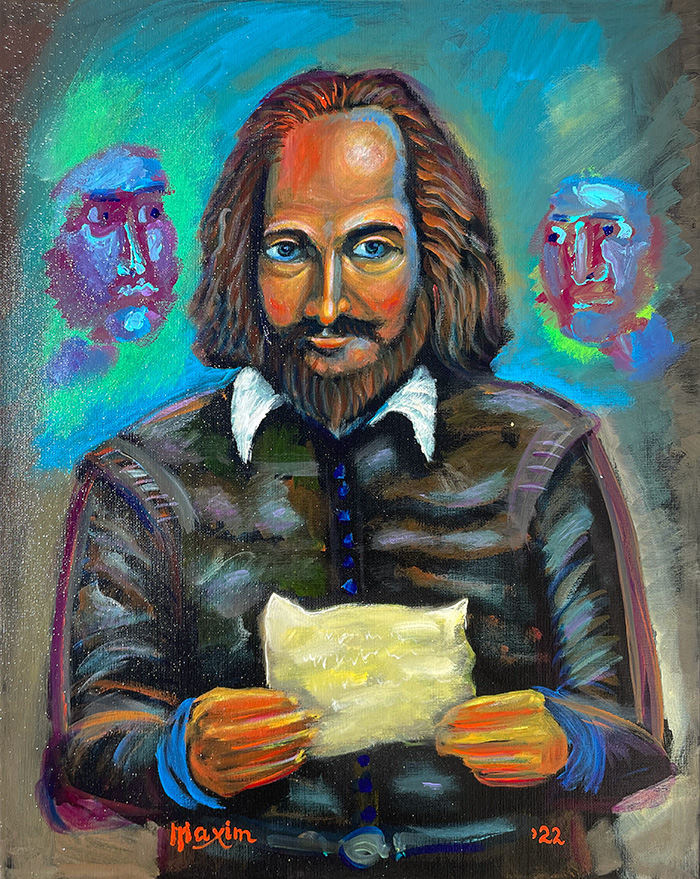 “Shakespeare”, acrylic on canvas, by Bishop Maxim, 2022