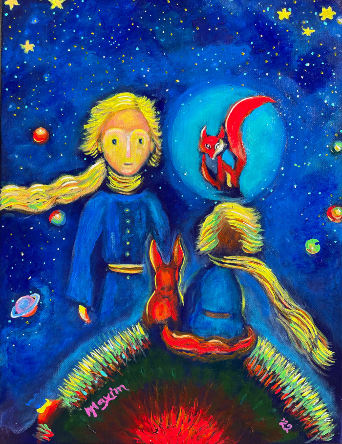 "The Little Prince, No 4", acrylic on canvas, by Bishop Maxim, 2022