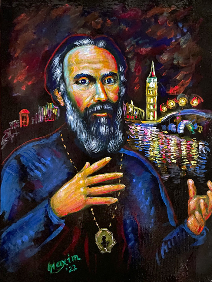 "Metropolitan Anthony Bloom of Sourozh", acrylic on canvas, by Bishop Maxim, 2022