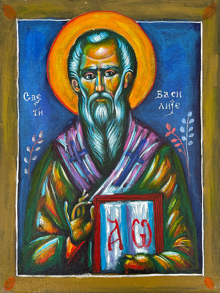 "St. Basil of Ostrog", acrylic on canvas, by Bishop Maxim, 2022