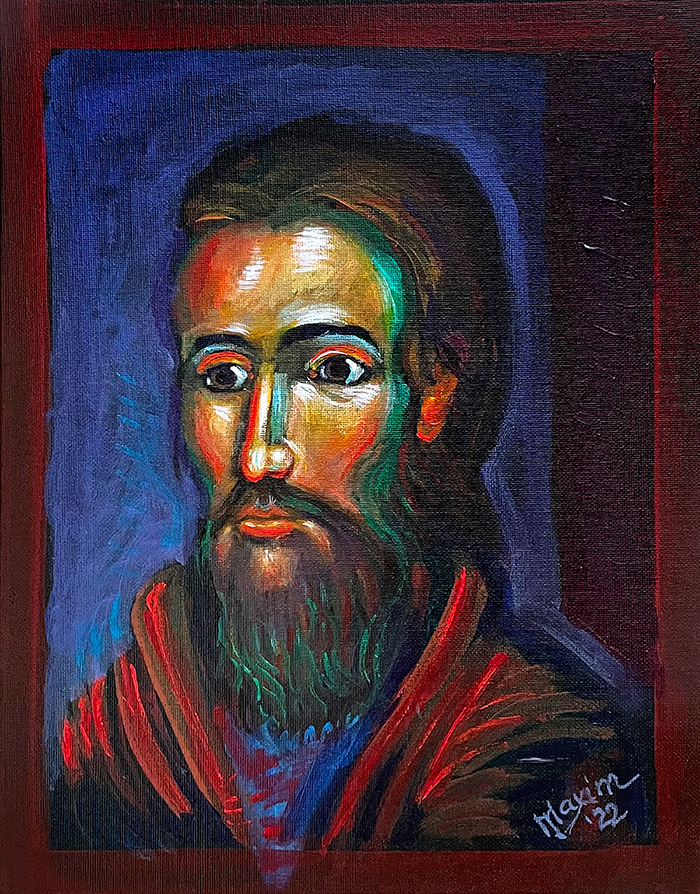 “Unknown Dostoevsky’s Character”, acrylic on canvas, by Bishop Maxim, 2022
