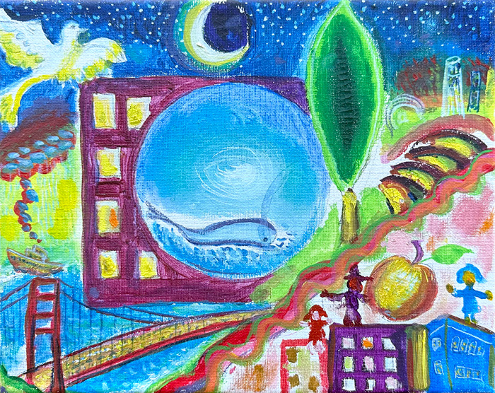 "S.F.", acrylic on canvas, 8x10 inch, Bishop Maxim, 2022