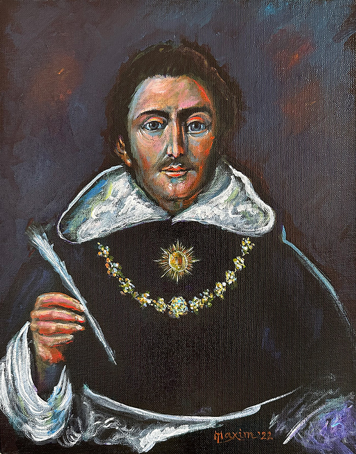 "Doctor Angelicus", acrylic on canvas, Bishop Maxim, 2022