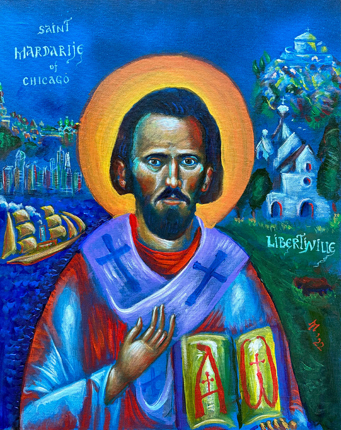 St. Mardarije of Chicago and Libertyville", acrylic on canvas, Bishop Maxim, 2022