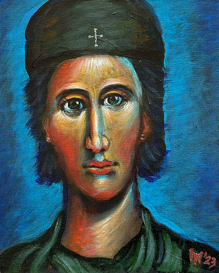 "Alyosha Karamazov", acrylic on canvas, Bishop Maxim, 2023