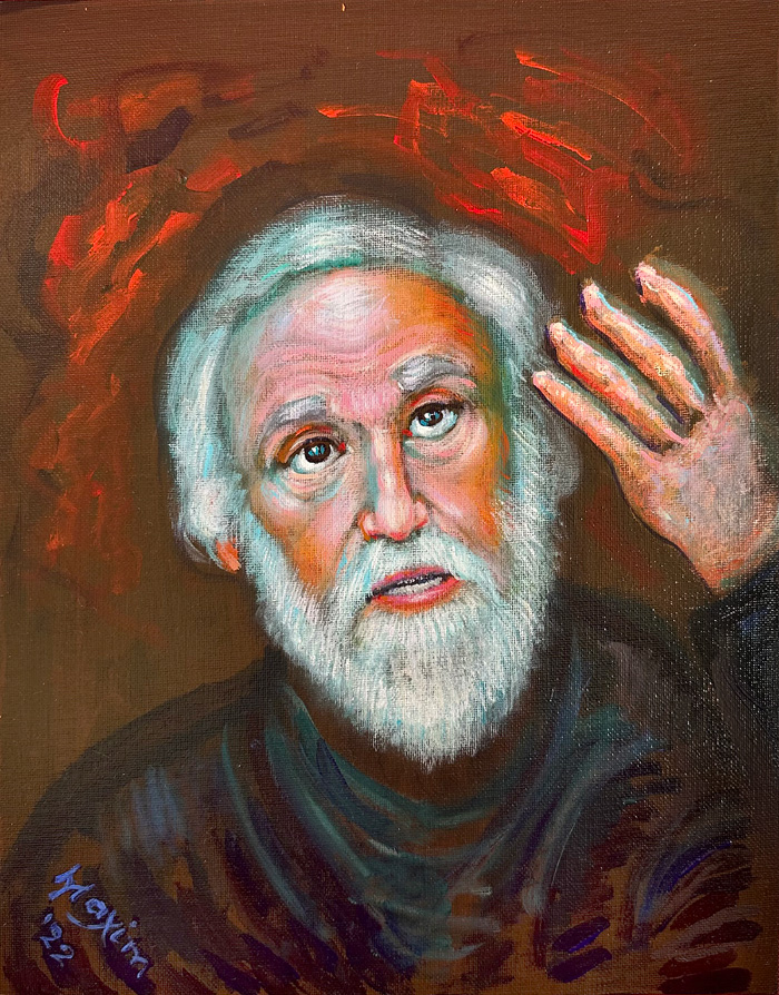 "Portrait of a Friend", acrylic on canvas, Bishop Maxim, 2022