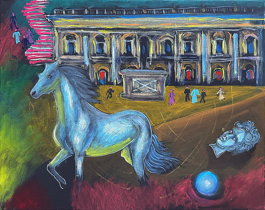 "Piazza del Campidoglio (Nostalghia)", acrylic on canvas, 40x50cm, Bishop Maxim, 2023