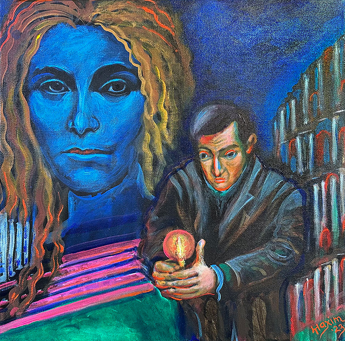 "Andrei’s Journey (Nostalghia)", acrylic on canvas, 40x40cm, Bishop Maxim, 2023