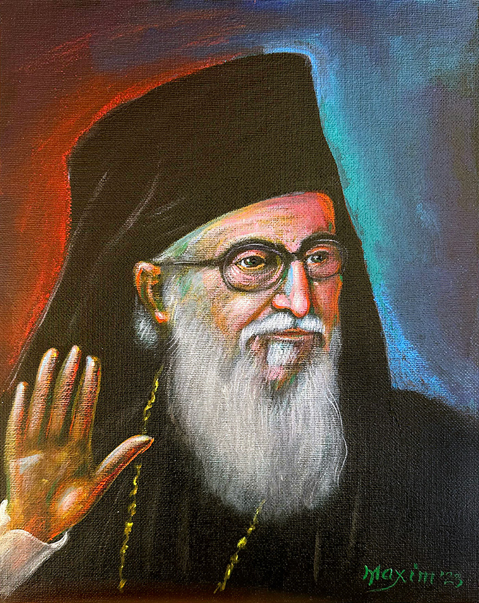 "Archbishop Demetrios of America", acrylic on canvas, Bishop Maxim, 2023