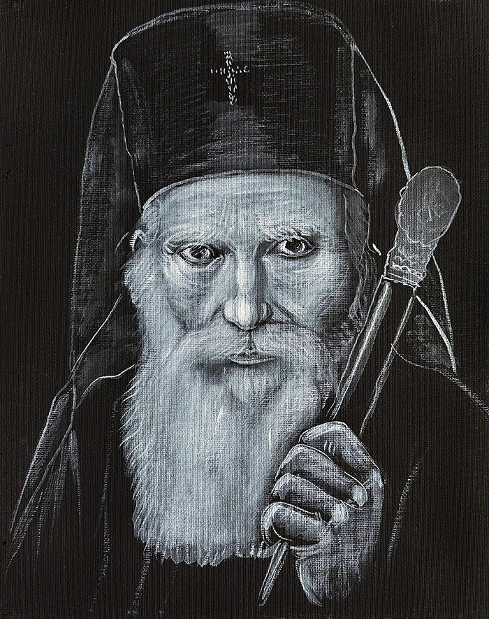 "Synced with Gospel: Patriarch Pavle", drawing, Bishop Maxim, 2023