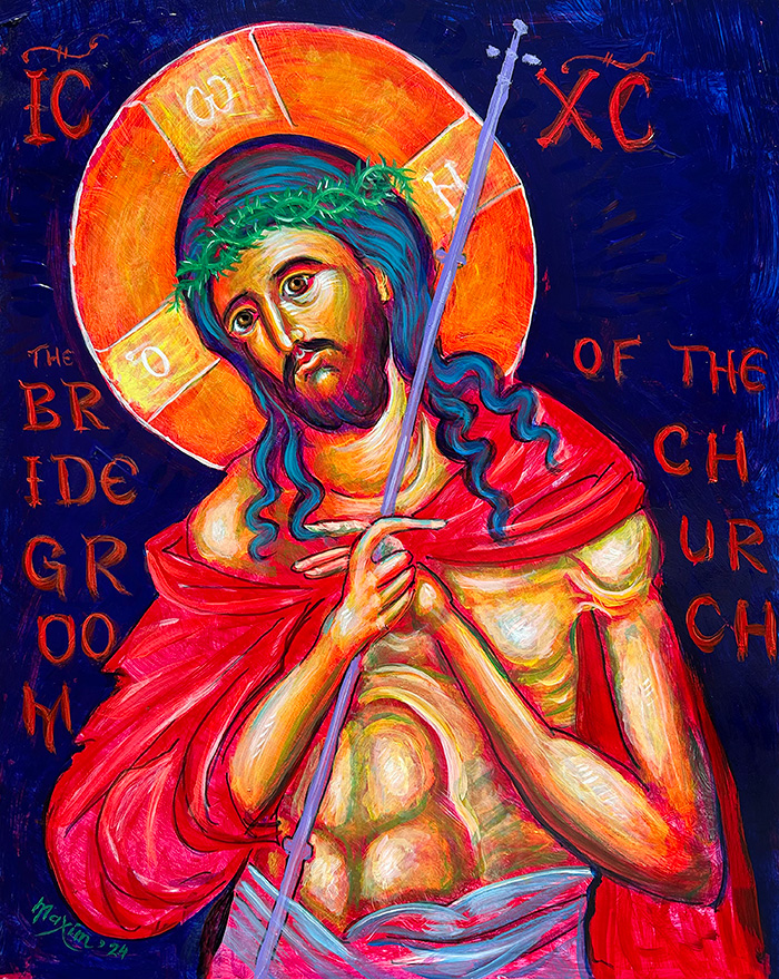 "The Bridegroom of the Church", acrylic on gesso board, Bishop Maxim, 2024