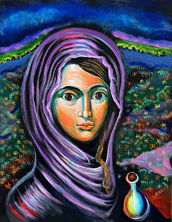 "Saint Magdalene", acrylic on canvas, Bishop Maxim, 2024
