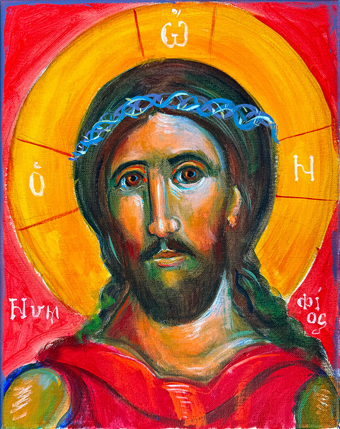 "Behold the Bridegroom of Humility", acrylic on canvas, Bishop Maxim, 2026