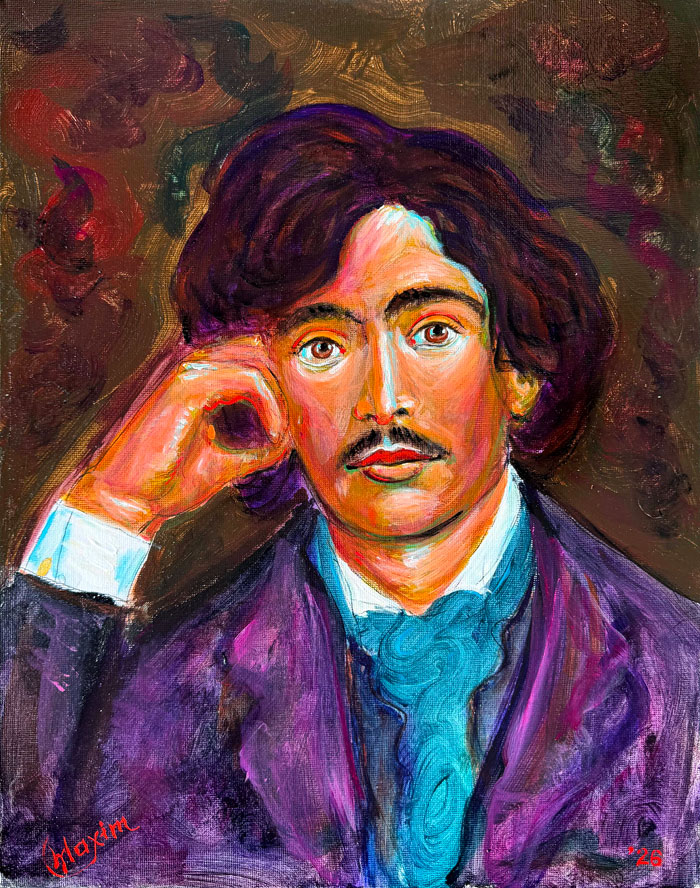 "Khalil Gibran", acrylic on canvas, 11x14 inches, Bishop Maxim, 2026