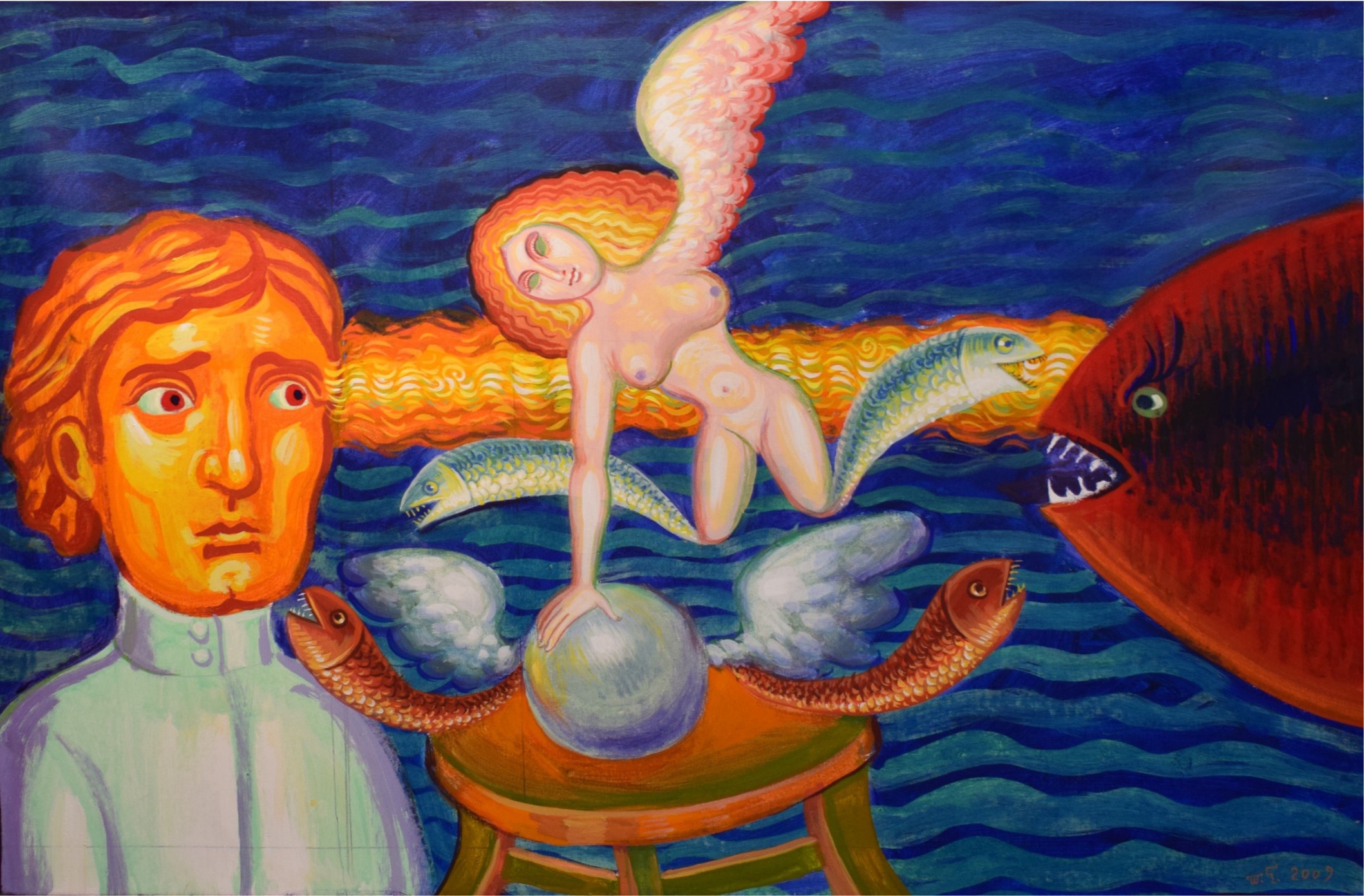 “Psychotherapist and Psychotherapeuted”, acrylic on canvas, 2009, 75x60 Π120 - Ψυχοθεραπευτής και Ψυχοθεραπευόμενος, 2009, ακρυλικό σε μουσαμά, 75*60