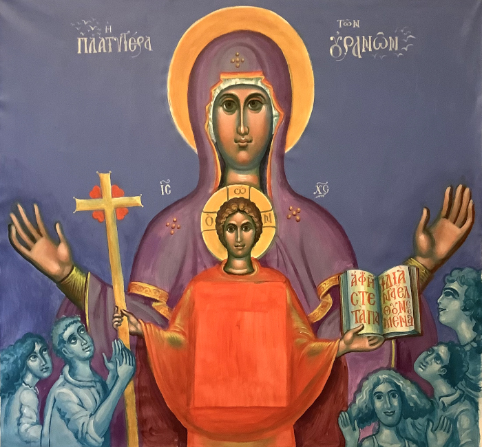 "The Mother of God", wall painting, Island Kea, Stamatis Skliris, 2022