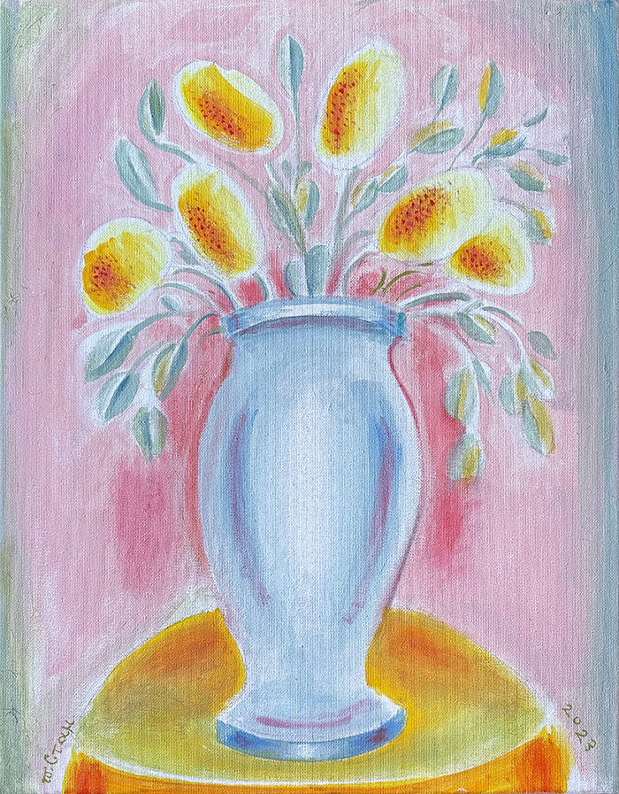 "Marigolds 2", acrylic on canvas, Stamatis Skliris, 2023