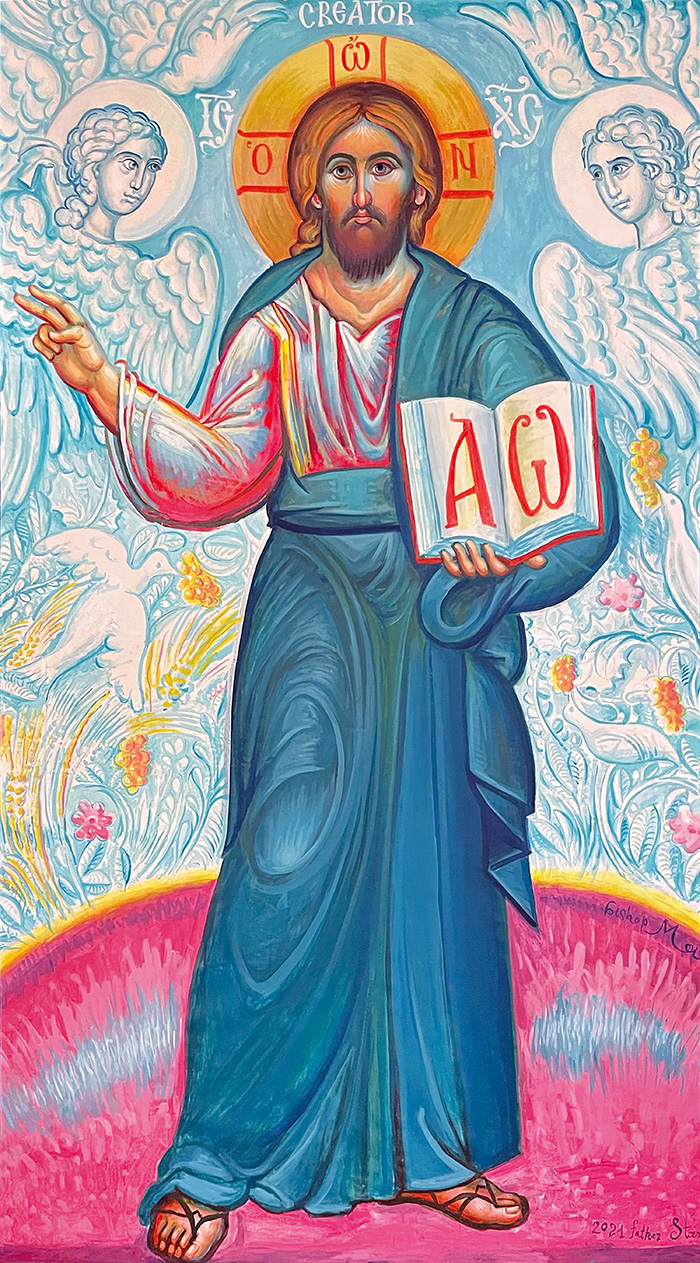 Christ of Saratoga, wall-painting, Holy Archangel Church, Saratoga, CA, Stamatis Skliris, 2020